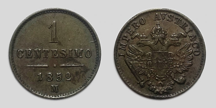 1852 1 centesimo M Ferenc József