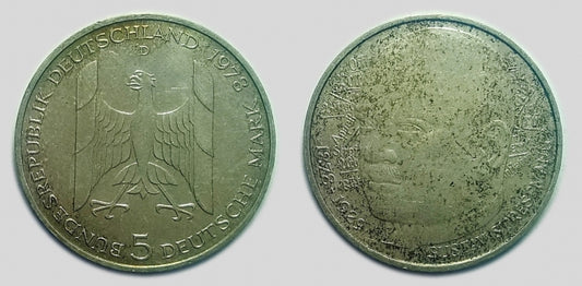 1978 Gustav Stresemann 5 márka