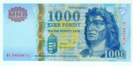 2005 1000 forint DC zöldebb hologramm