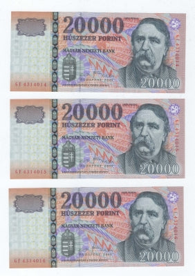 2009 20000 forint GF - 3 db sorszámkövető