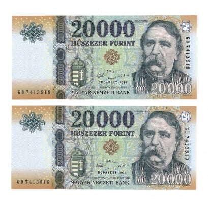 2016 20000 forint sorszámkövető pár GD