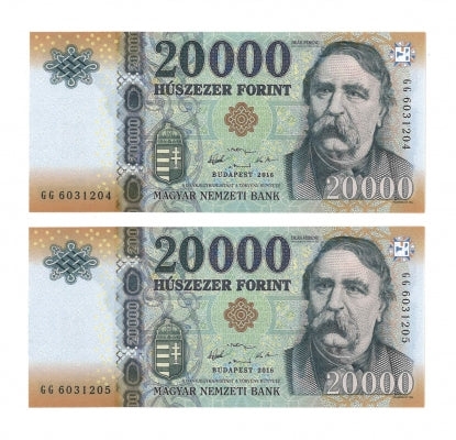 2016 20000 forint sorszámkövető pár GG