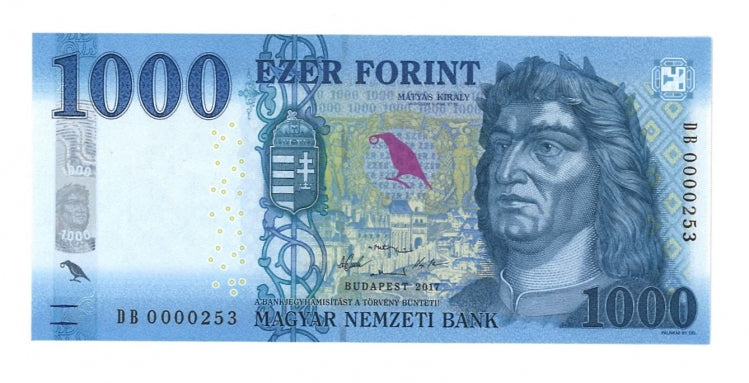 2017 1000 forint alacsony sorszám DB