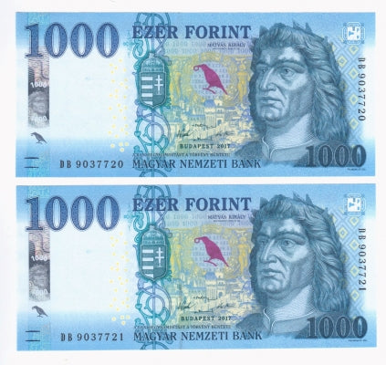 2017 1000 forint sorszámkövető pár DB