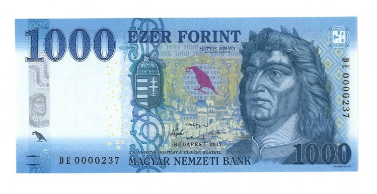 2017 1000 forint alacsony sorszám DE