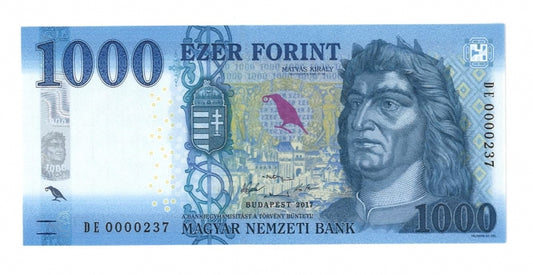 2017 1000 forint alacsony sorszám DE