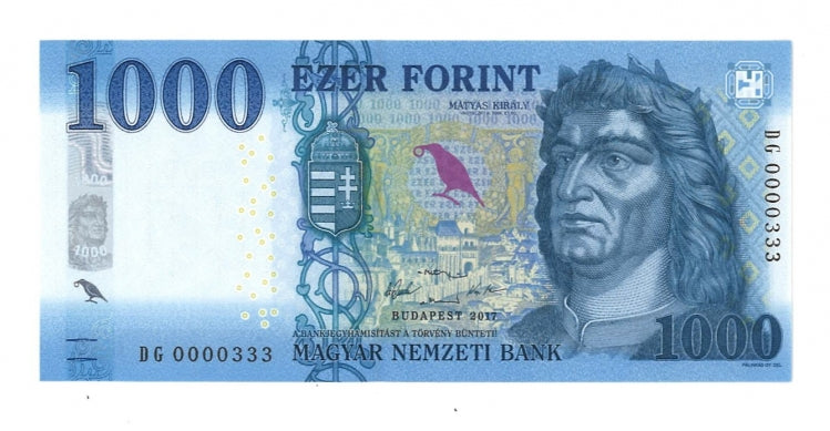 2017 1000 forint alacsony sorszám DG