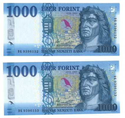 2017 1000 forint sorszámkövető pár DK