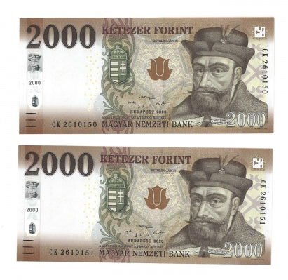 2020 2000 forint sorszámkövető pár CK