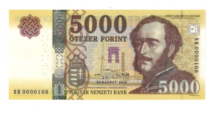 2020 5000 forint alacsony sorszám BH