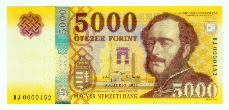 2020 5000 forint alacsony sorszám BJ