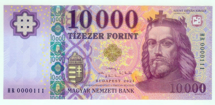 2021 10000 forint HR alacsony sorszám