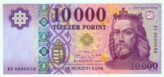 2021 10000 forint HU alacsony sorszám