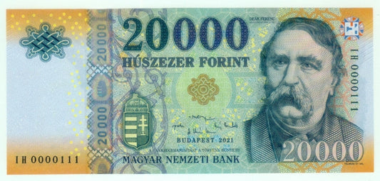 2021 20000 forint IH alacsony sorszám