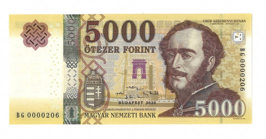 2020 5000 forint alacsony sorszám BG