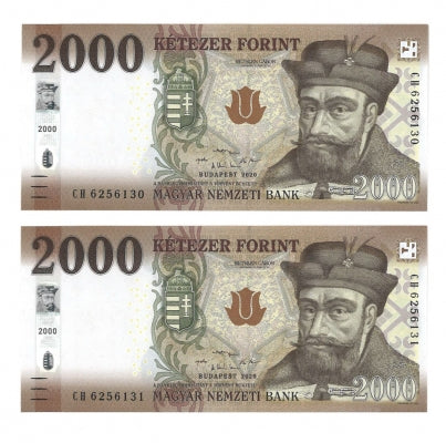 2020 2000 forint sorszámkövető pár CH