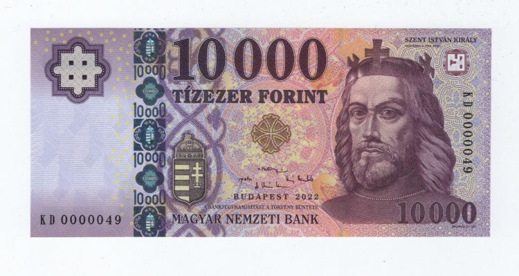 2022 10000 forint KD alacsony sorszám