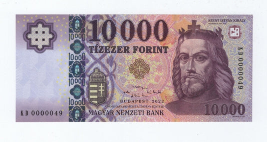 2022 10000 forint KD alacsony sorszám